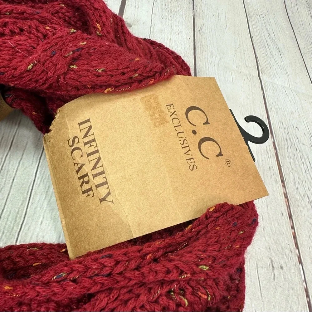 NWT Boutique C.C infinity scarf burgundy outdoor minimalist cabin